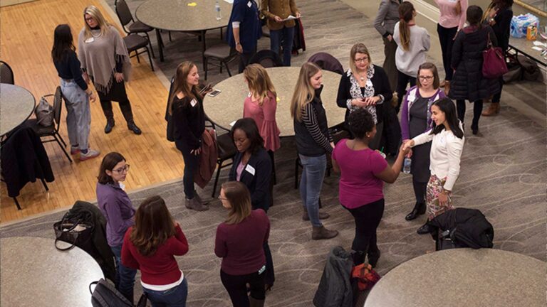 group of women mingle